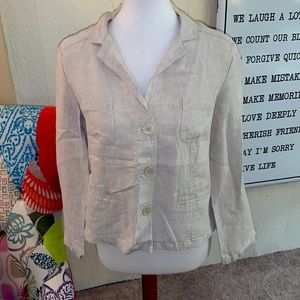 Chico’s Sz 1 M 8 Linen Jacket Top